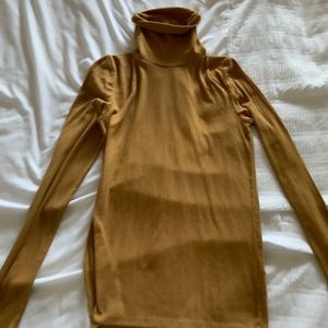 Madewell Brown Skinny Mock Turtle Neck